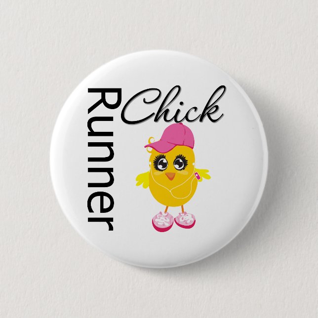 Runner Chick 2 Inch Round Button (Front)