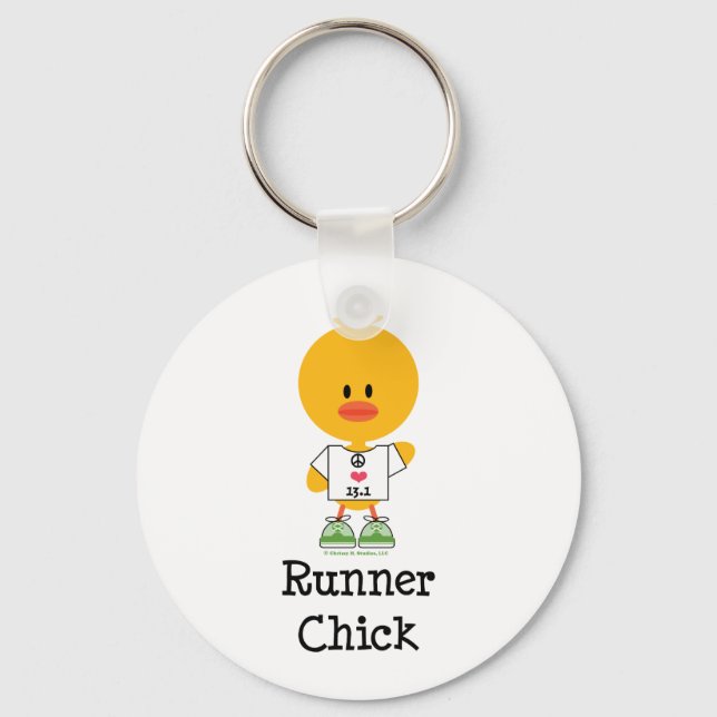 Runner Chick Peace Love 13.1 Key Chain (Front)