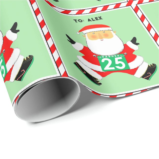 Runner Christmas Holiday Gift Wrapping Paper (Roll Corner)