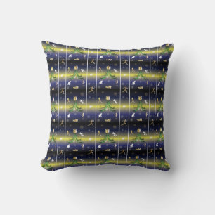 Runner Christmas Tree - Girls Running Throw Pillow