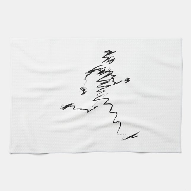 Runner cool illustration kitchen towel (Horizontal)
