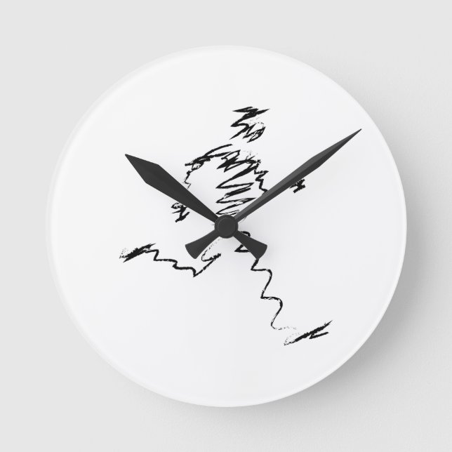 Runner cool illustration round clock (Front)