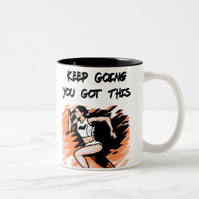 Runner Cross Country  Two-Tone Coffee Mug (Right)