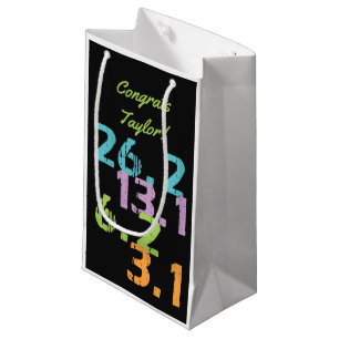 runner distances running themed small gift bag