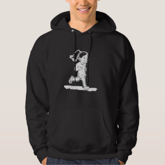 Runner Girl Cartoon Style Jogger Racewalking Hoodie