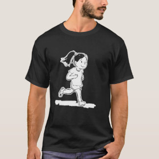 Runner Girl Cartoon Style Jogger Racewalking T-Shirt