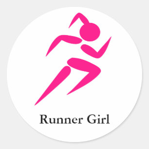 Runner Girl! Classic Round Sticker