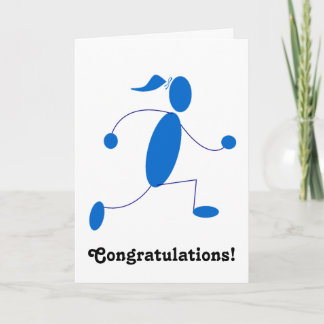 Runner Girl Congratulations Card