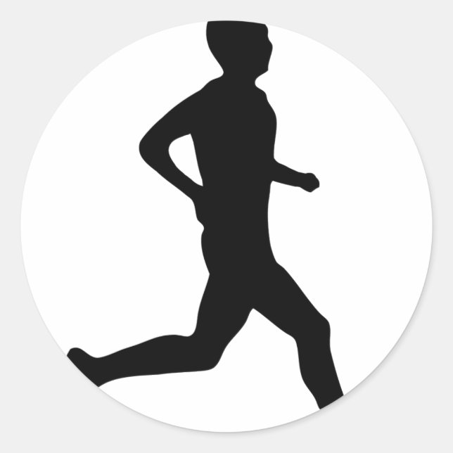 runner icon classic round sticker (Front)