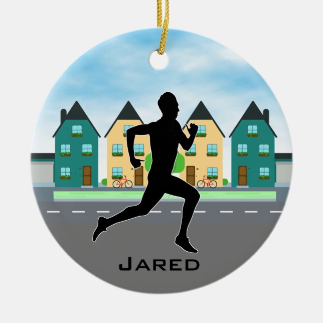 Runner Jogger Ornament (Front)