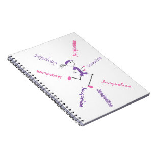 Runner Lady Pink Purple Personalized Notebook