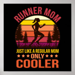 Runner Mom Definition Half Marathon Running Lover Poster
