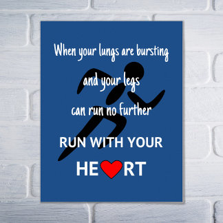 Runner motivational quote sport poster