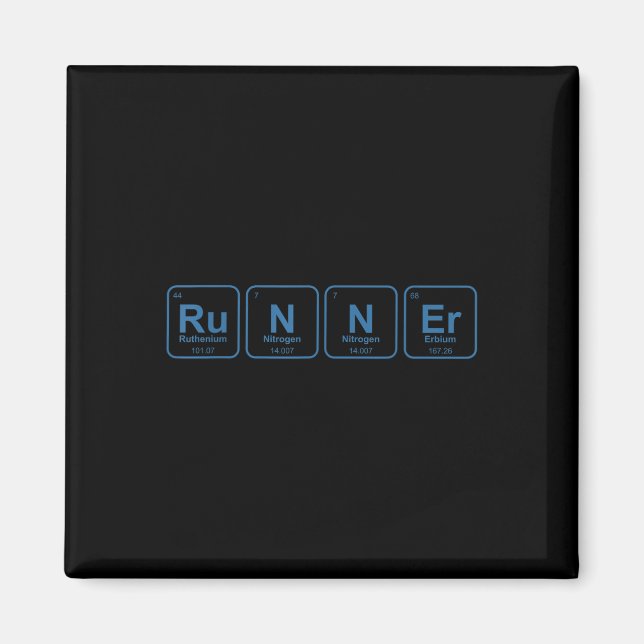 Runner Periodic Table Funny Running Marathon Lover Magnet (Front)