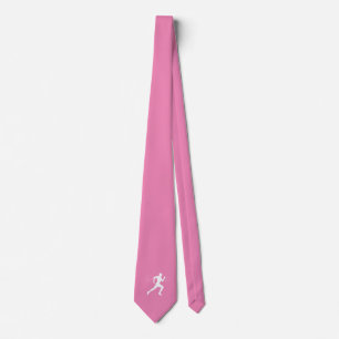 Runner Silhouette Drawing on Pink Background  Tie