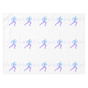 Runner Silhouette Gradient With Heart Beat Line   Tablecloth