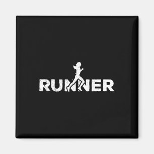 Runner Silhouette Jogging Marathon Athlete  Magnet