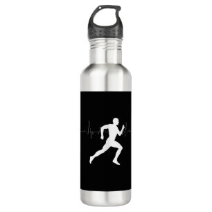 Runner Silhouette With Heart Beat Line  710 Ml Water Bottle