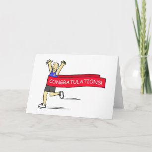 Runner with Congratulations banner. Card