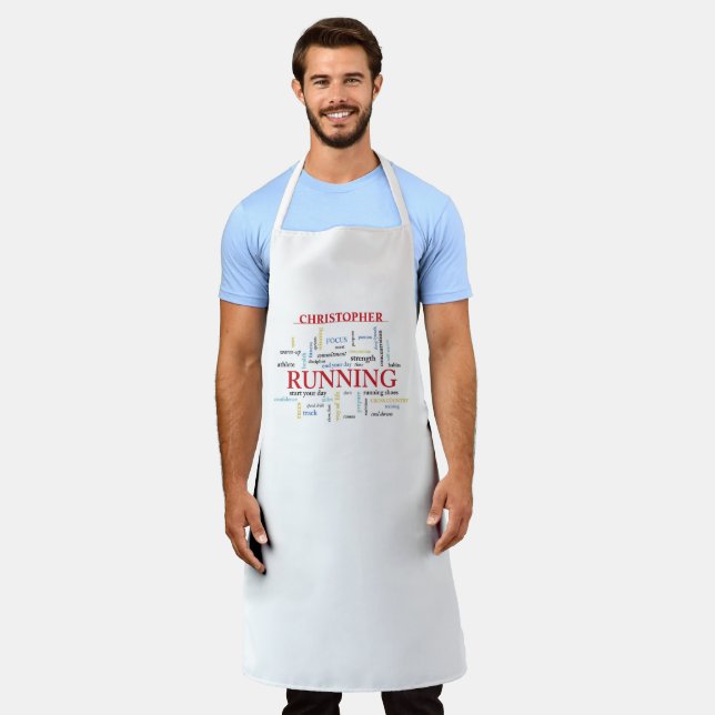 Runner with Words Personalized Apron (Worn)