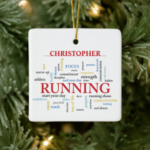 Runner with Words Personalized Ceramic Ornament