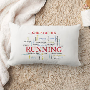 Runner with Words Personalized Lumbar Pillow
