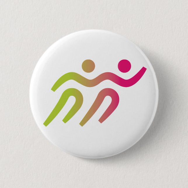 runners group illustration 2 inch round button (Front)