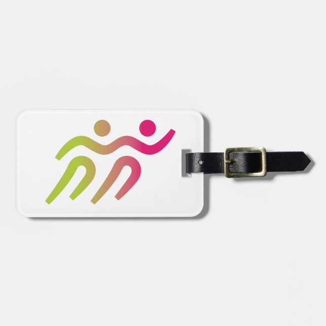 runners group illustration luggage tag (Front Horizontal)