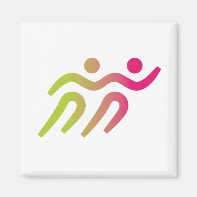 runners group illustration magnet (Front)
