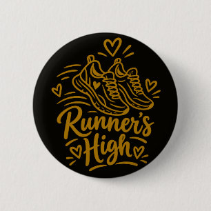 Runner's High Cute Running Lover Gift 2 Inch Round Button