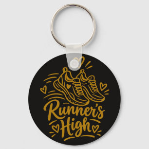 Runner's High Cute Running Lover Gift Keychain