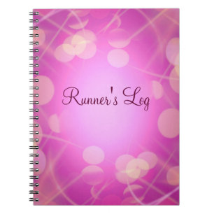 Runner's Log Pink Sparkly Running Spiral Journal