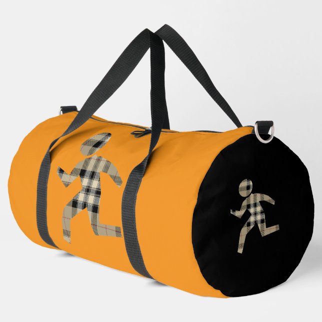 Runners Orange Black Athletic Travel     Duffle Bag (Left Corner)