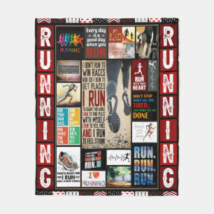 RUNNING ART Runner Dad Mom Tour Fleece Blanket