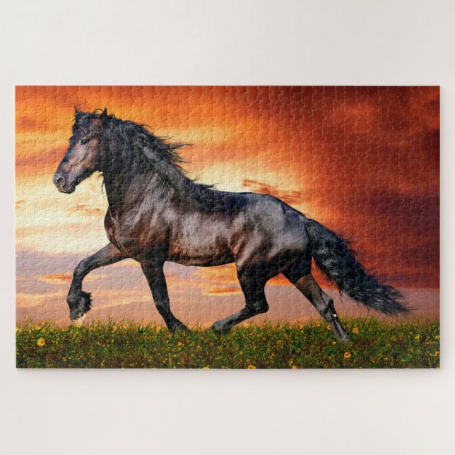 Running at Sunset Jigsaw Puzzle (Horizontal)