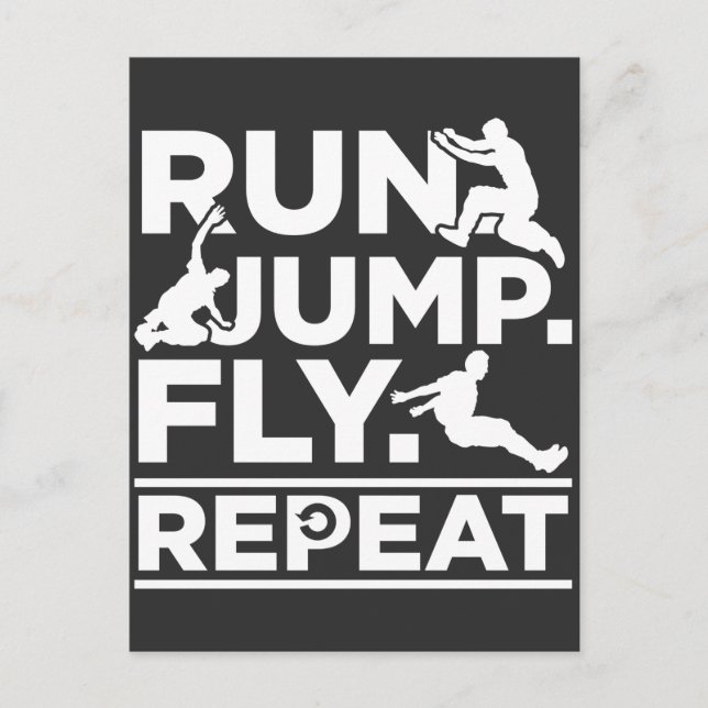 Running Athlete jumping Freerunner Run Jump Fly Postcard (Front)