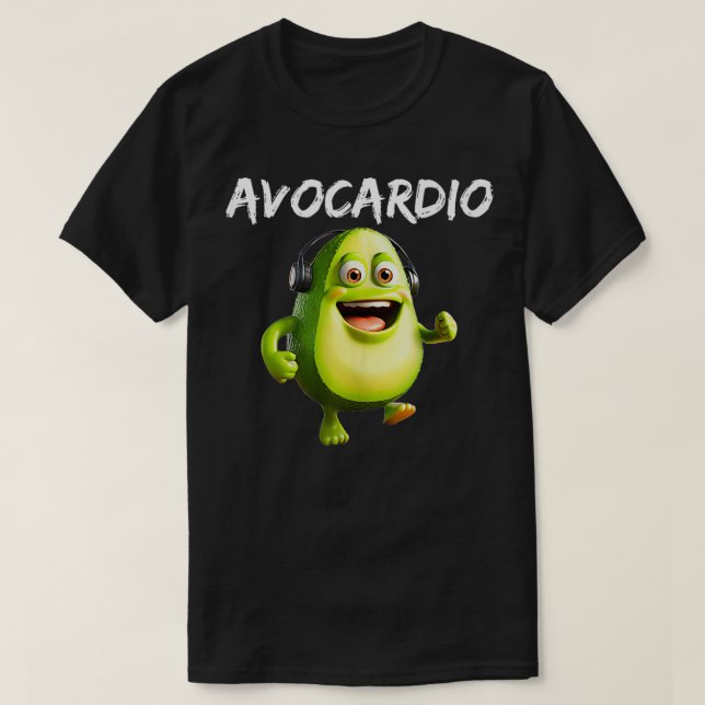 Running Avocado dio Avocardio ultra funny pun Runn T-Shirt (Design Front)