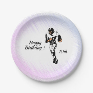 Running Back Football Player Paper Plate