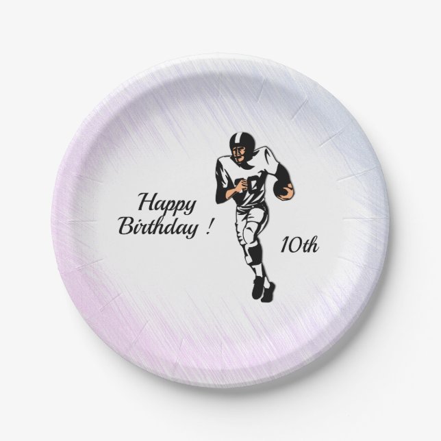 Running Back Football Player Paper Plate (Front)