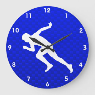 Running; Blue Large Clock