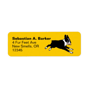 Running Boston Terrier Cartoon Dog Adresse de reto