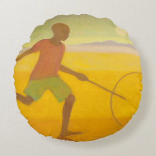 Running Boy 2010 Round Pillow