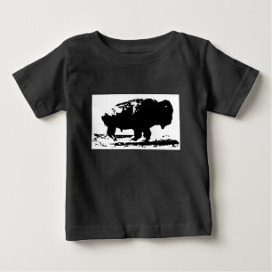 Running Buffalo Bison Pop Art Baby T-Shirt
