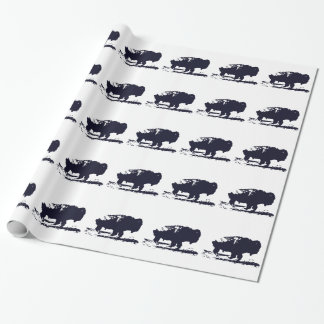 Running Buffalo Bison Pop Art Puerto Madero Wrapping Paper