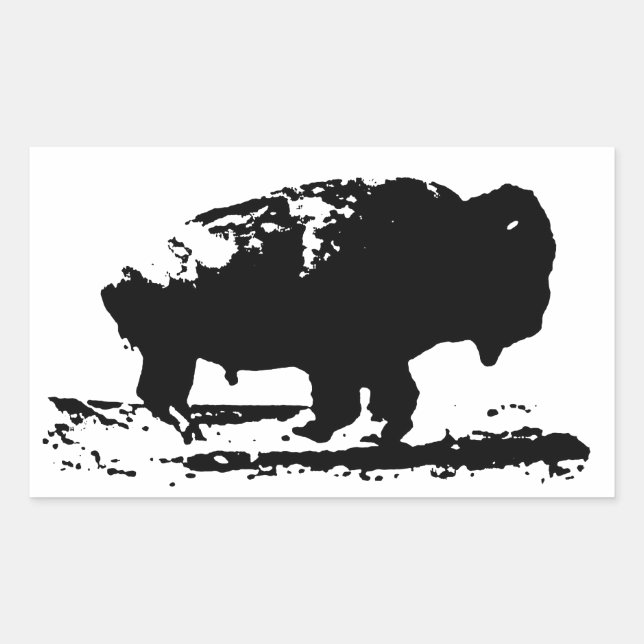 Running Buffalo Bison Pop Art Sticker (Front)
