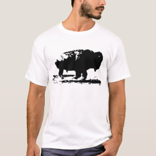 Running Buffalo Bison Pop Art T-Shirt