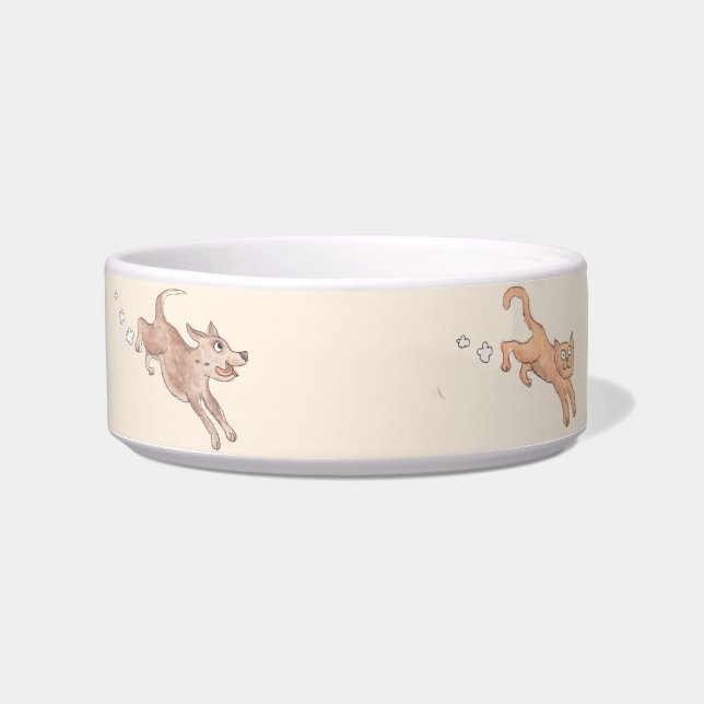 Running Cat & Dog Pet Bowl (Front)