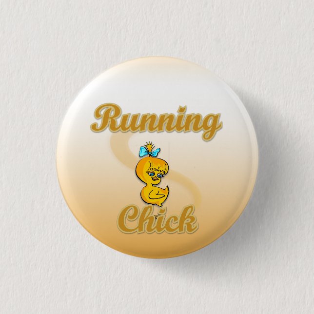 Running Chick 1 Inch Round Button (Front)