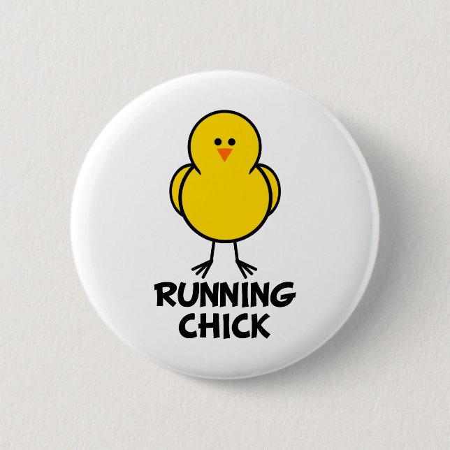 Running Chick 2 Inch Round Button (Front)