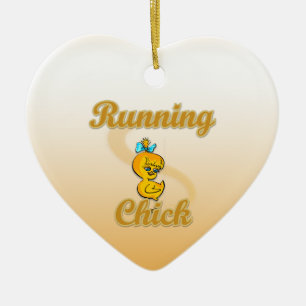 Running Chick Ceramic Ornament